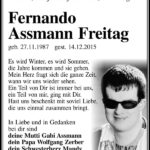 Jahresgedenken Fernando Assmann Freitag
