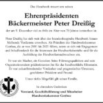 Nachruf Peter Dreißig