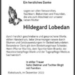Danksagung Hildegard Lobedan