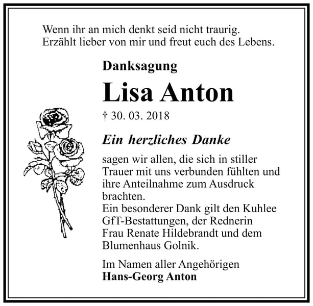 Danksagung Lisa Anton