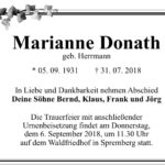 Traueranzeige Marianne Donath, geb. Herrmann