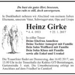 Traueranzeige Heinz Girke