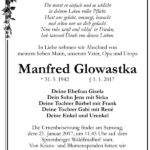 Traueranzeige Manfred Glowastka