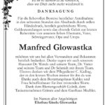 Danksagung Manfred Glowastka