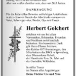 Traueranzeige Herbert Golchert