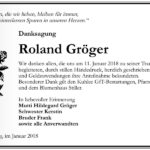 Danksagung Roland Gröger