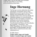 Traueranzeige Inge Hornung
