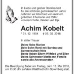 Traueranzeige Achim Kobelt