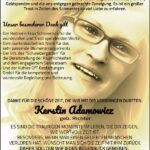 Danksagung Kerstin Adamowicz, geb. Richter