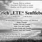 Traueranzeige Erich „ETE“ Senftleben