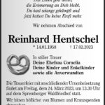 Traueranzeige Reinhard Hentschel