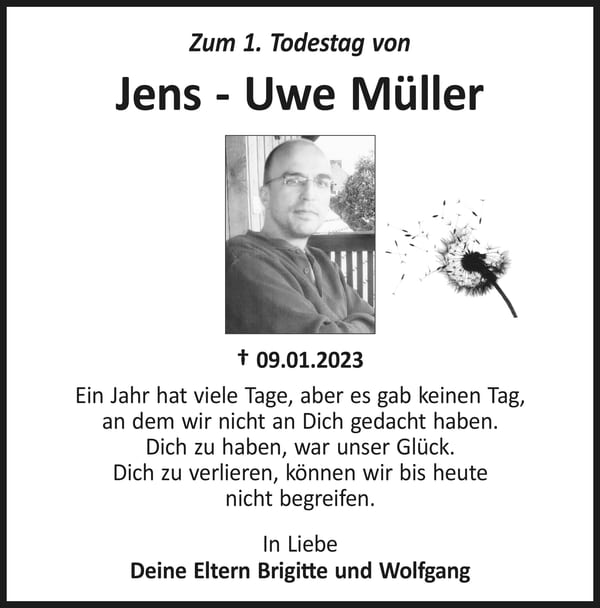 Traueranzeige Jens-Uwe Müller