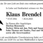 Traueranzeige Klaus Brendel