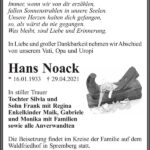 Traueranzeige Hans Noack
