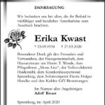 Danksagung Erika Kwast