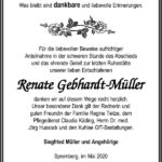 Danksagung Renate Gebhardt-Müller