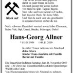 Traueranzeige Hans-Georg Allner