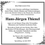 Traueranzeige Hans-Jürgen Thienel