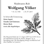 Traueranzeige Wolfgang Völker