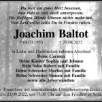 Traueranzeige Joachim Baltot