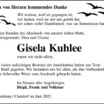 Danksagung Gisela Kuhlee