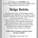 Danksagung Helga Reiche