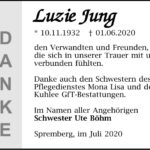 Danksagung Luzie Jung