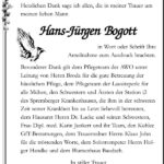 Danksagung Hans-Jürgen Bogott