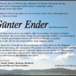 Danksagung Günter Ender