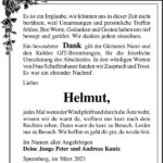 Danksagung Helmut Kautz