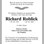 Traueranzeige Richard Roblick