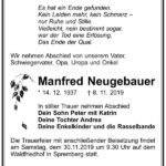 Traueranzeige Manfred Neugebauer