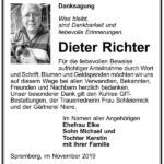 Danksagung Dieter Richter