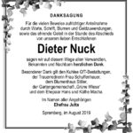 Danksagung Dieter Nuck