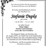 Traueranzeige Stefanie Dupke, geb. Lamm