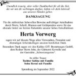 Danksagung Herta Vorwerg