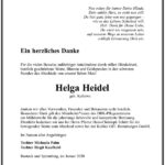 Danksagung Helga Heidel, geb. Kollowa