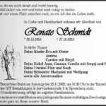 Traueranzeige Renate Schmidt