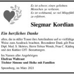 Danksagung Siegmar Kordian