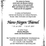 Traueranzeige Hans-Jürgen Thienel