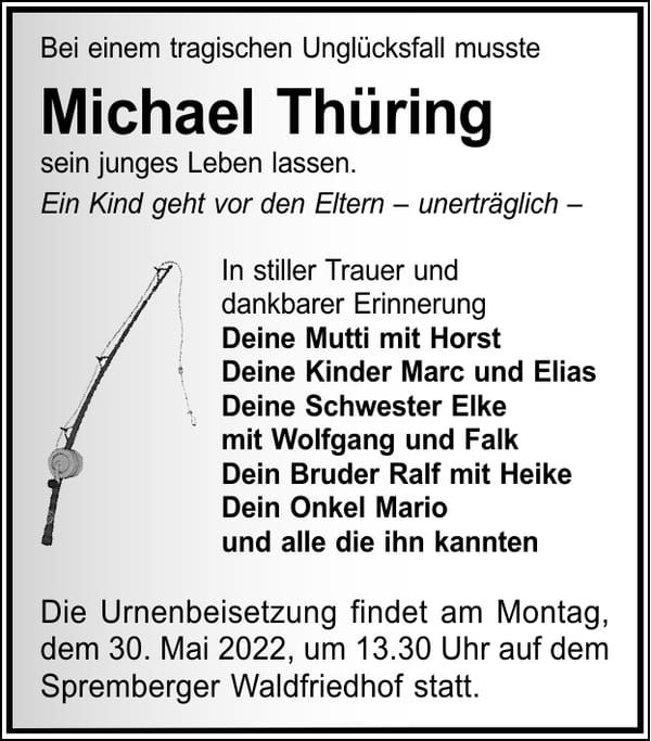 Traueranzeige Michael Thüring