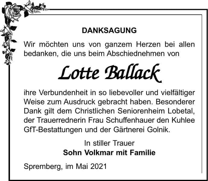 Danksagung Lotte Ballack