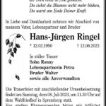 Traueranzeige Hans-Jürgen Ringel