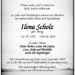 Traueranzeige Ilona Scholz, geb. Brosig