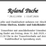 Traueranzeige Roland Pache