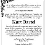 Danksagung Kurt Bartel
