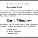 Danksagung Karin Münchow