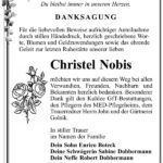 Danksagung Christel Nobis