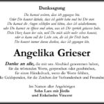 Traueranzeige Angelika Grieser, geb. Kallnik