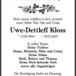 Traueranzeige Uwe-Dettleff Kloss